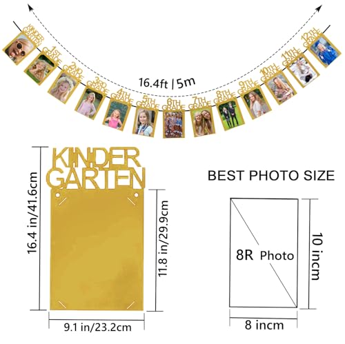 Image of Graduation Decorations Class of 2026 Graduation Photo Banner 8x10 for Paty Decorations 2026 K-12 Photo Display for High School Senior Grad Decor Party Supplies Gold, 8x10 K003GD