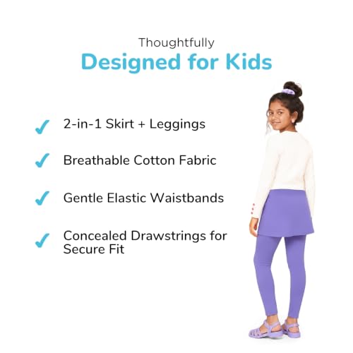 Image of YouGotPlanB Skeggings for Girls | Pack of 1 | 2-in-1 Skirt with Attached Leggings | Cotton | Ages 4-16 Years | Comfort fit | Ideal for Sports & Play