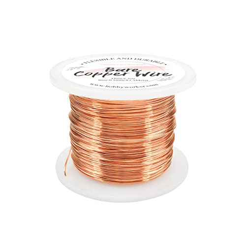 Hobbyworker 24 Gauge Bare Copper Wire 273 Feet