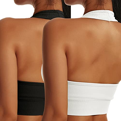 Sfit Sport BH Damen Neckholder Gepolstert Rückenfrei BH Ohne Bügel Push...