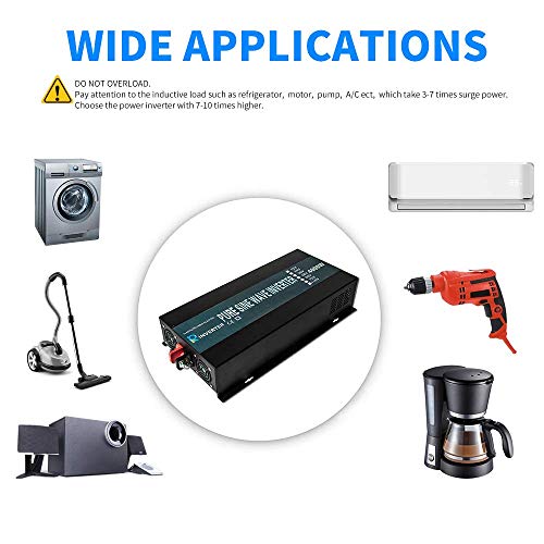 WZRELB Pure Sine Wave 4000W (8000W Surge) 48VDC 120VAC Power Inverter - Solar, RV (RBP400048) - Thumbnail 5