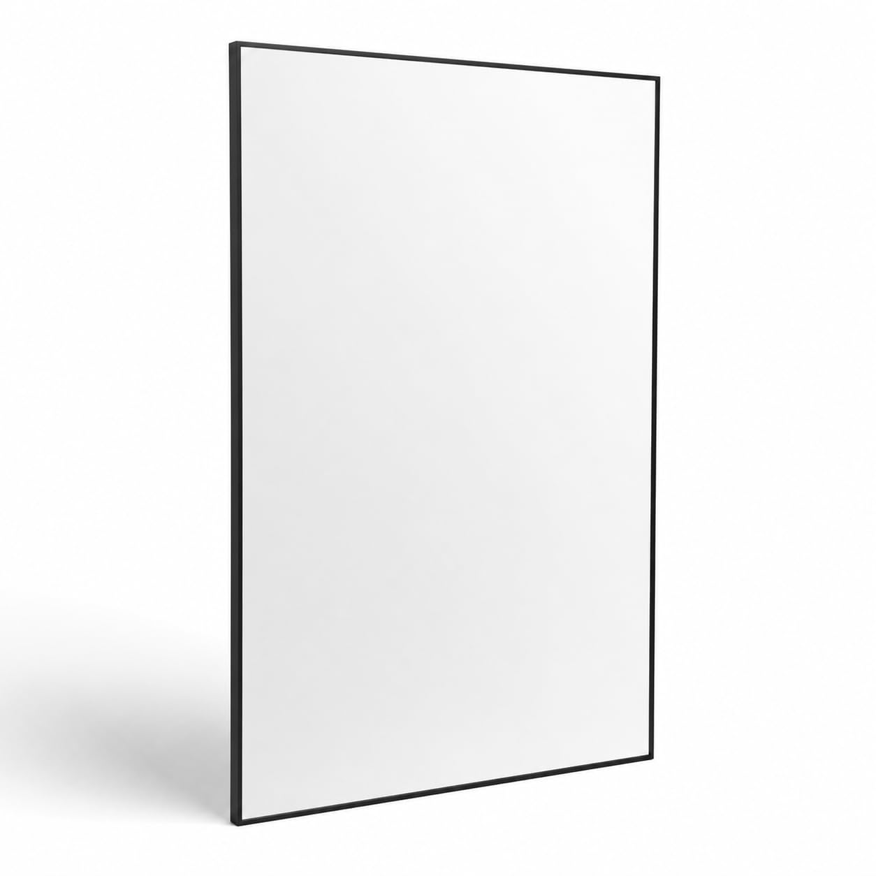 Miss Wood Espejo Rectangular de Pared Cuerpo Entero, Negro, Marco Fino de Metal, Grande Moderno, 180x100 cm / 180x80 cm