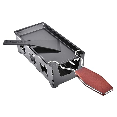 LABRIMP 1set Padella Antiaderente per Formaggio con Fornello Portatile per Cucina da Campeggio per Fonduta e Grigliate all Aperto