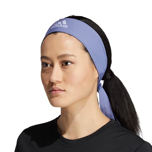 Image of adidas Alphaskin Tie Headband, Orbit Violet Purple /Violet Tone Purple, One Size
