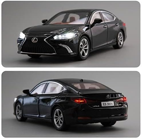 Image of Compatible for 1:24 Lexus ES300 Alloy Diecast Collectible Toy Car with Light & Sound | Pull Back Vehicle with Openable Doors | Metal Model Car Gift Toy for Boys Girls & Kids (Black)