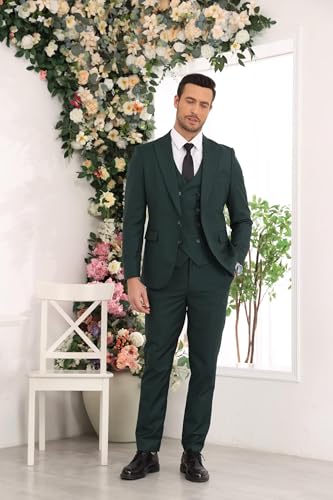 Suits for Men 3 Piece Mens Suit Slim Fit Double Breasted Notch Lapel Vest Pant for Wedding Prom Party Dinner4