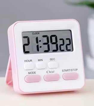 gaman Alarmlı Dijital Öğrenci Sınav Kronometresi 24 Saat Geri Sayım Cihazı Saat - Alarm/Kronometre PEMBE - BEYAZ