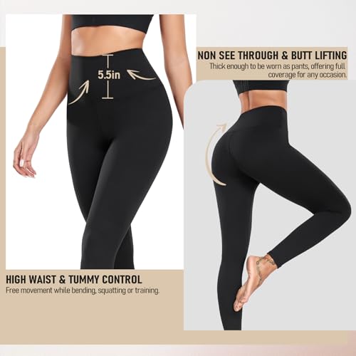 DHSO High Waisted Leggings for Women – Tummy Control Yoga Pants for Workout Athletic4