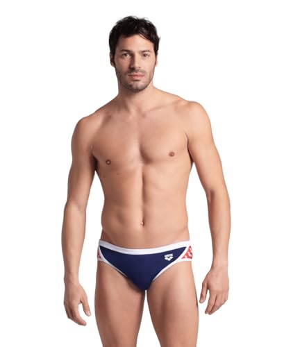 Image of ARENA Men's Icons Solid Swim Briefs Professional Training Swimsuit Sports Trunk