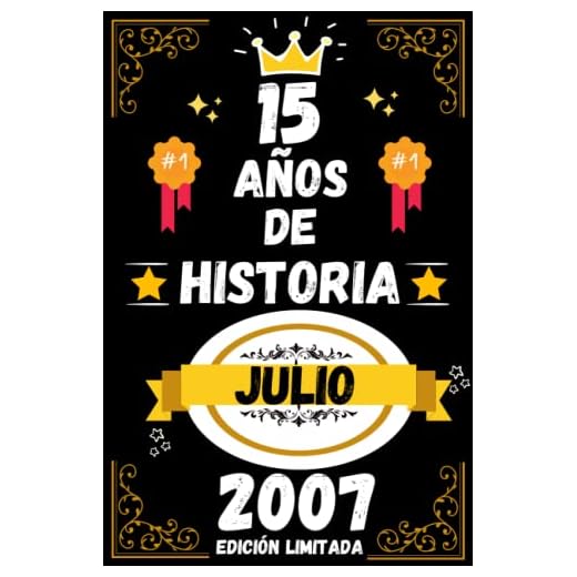 CUADERNO, 15 AÑOS DE HISTORIA JULIO 2007 EDICIÓN LIMITADA: Regalo de 15 cumpleaños para mujeres y hombres, ideas de 15 cumpleaños... un cumpleaños... ... regalo de 15 cumpleaños para él/ella.