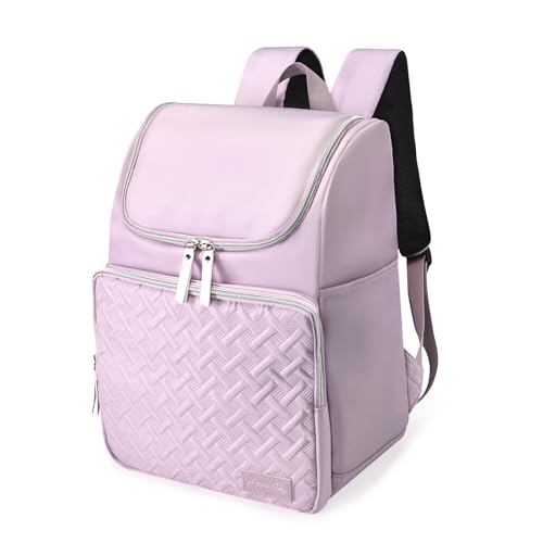 Image of Cooler Backpack Insulated Leak Proof 33 Cans, Waterproof Hiking Backpack Cooler Soft Cooler Bag Lunch Backpack for Women Picnic Camping Beach, Purple