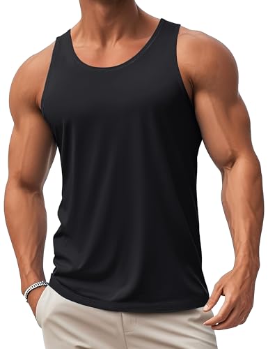 MAGCOMSEN Mens Workout Tank Tops Undershirt Cotton Muscle Athletic Sleeveless Shirts for Gym