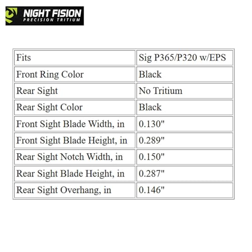 Image of Night Fision Optics Ready Stealth Night Sight Set for Sig P365 /P320 w /EPS