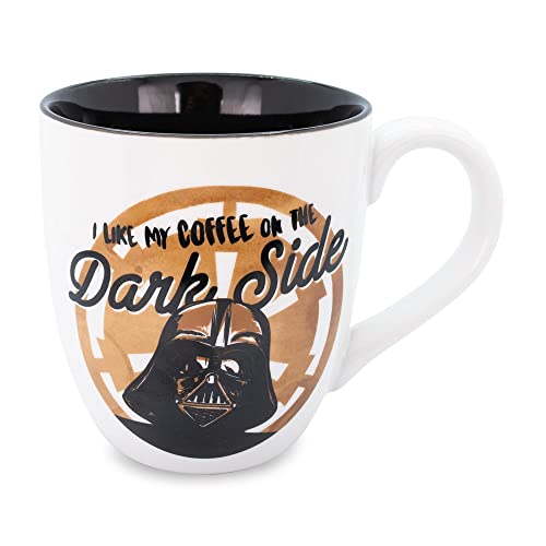 Star Wars 'I Like My Coffee On The Dark Side' Ceramic Mug | BPA-Free Large Coffee Cup For Espresso, Caffeine, Beverages, Home & Kitchen Essentials | Lucasfilm Gifts and Collectibles | Holds 18 Ounces