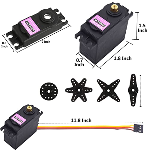 Adeept 2 Pcs Mg996R Servo Motors Metal Gear Torque Digital Servo Motor High Speed For Smart Car Jr Boat Robot Rc Helicopter Arduino Raspberry Pi Robotic Diy Project #TOP7