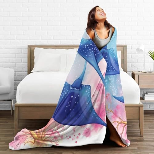 Couverture pelucheuse KHiry jeté de canapé design marin