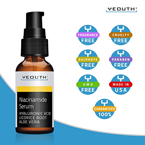 Niacinamide Serum With Hyaluronic Acid Serum For Face, Hydrating Serum, Anti Aging Serum Targets Pore, Wrinkles & Blemishes, Anti Aging Skin Care Products, B3 Face Serum For Women & Men By Yeouth #TOP6