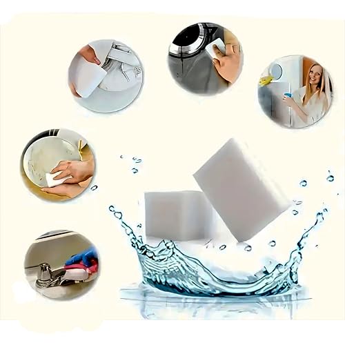 Image of 12 Powerful Magic Sponges Cleaning Eraser Melamine Sponge Foam Pads,Multi-Functional Household Cleaning Kitchen Dish Sponge for Furniture,Bathroom,Bathtub, Sink,Floor, Baseboard, Wall Cleaner