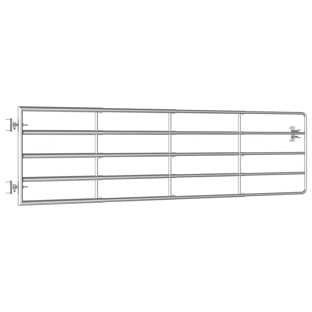 Genérico Cancela de 5 Barras para Campo Acero Plateado (115-300) x90 cm,Bricolaje,Vallas de jardín,Puertas de jardín-145986