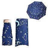 Reise Regenschirm,Taschenschirm,Kompakter Regenschirm Winddicht Stark,6 Rippen Sternenhimmel Faltbarer Mini Regenschirm,Sonne UV Regen Schutz Regenschirm,Regenschirm Sturmfest für Herren Damen