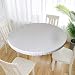 Cozomiz Copritavolo sotto Tovaglia Rotonda Rettangolare Tavolino Impermeabile Antimacchia Kitchen Decoration per Tavola da Pranzo Bianco 100cm Taglio Aderente Rotondo