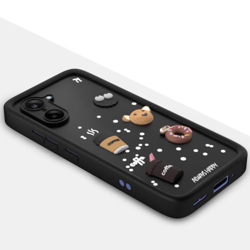 Image of Bintage Cute Fun Taddy Cartoon 3D Ball Bear Milk Donut Coffee Cup Silicon Case Full Body & Camera Protection Back Cover Compatible for OnePlus Nord CE 5 5G - Black