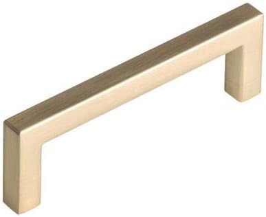 Richelieu Hardware BP87396CHBRZ Lambton Collection 3 3/4-inch (96 mm) Center-to-Center Champagne Bronze Modern Rectangular Cabinet and Drawer Pull Handle for Kitchen, Bathroom, and Furniture