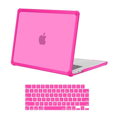MOSISO Shock-Absorbing Hard Case Compatible with MacBook Air 15 inch M5 2026 M4 M3 M2 2025-2023 A3448 A3241 A3114 A2941,Anti-Cracking Heavy Duty Hard Shell with TPU Bumper&Keyboard Cover, Bright Rose by MOSISO - Used condition - CA$6.79