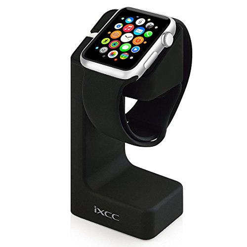 Apple Watch Stand Holder Dock, iXCC Charging Stand Station Cradle Platform for All Apple Watch 38mm / 42mm Models [Basic/Sport] - Black