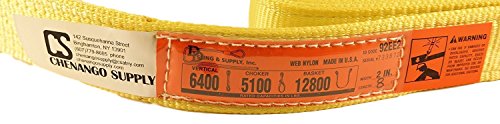 DD Sling. Multiple Sizes in Listing! (Made in USA) 2"x8', 2 Ply, Nylon Lifting Slings, Eye & Eye, 5.100 Choker, 12.800 Basket Load Capacity (USA Made Nylon Webbing) (2"x8') - Thumbnail 2