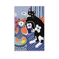 Amazon.co.jp: アンリマティスアブストラクトアートパネル 猫 ポスター