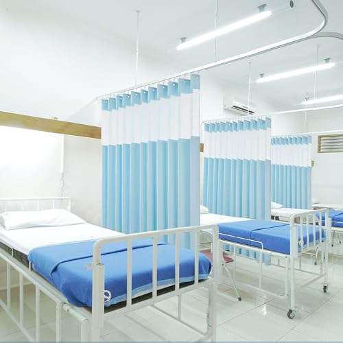 Image of Cniuyhi 5x8ft Hospital Curtains with Grommets Medical Privacy Fire Retardant Hospital Curtains for SPA Lab Clinic Room Divider (1 Panel, Blue, 5x8ft)