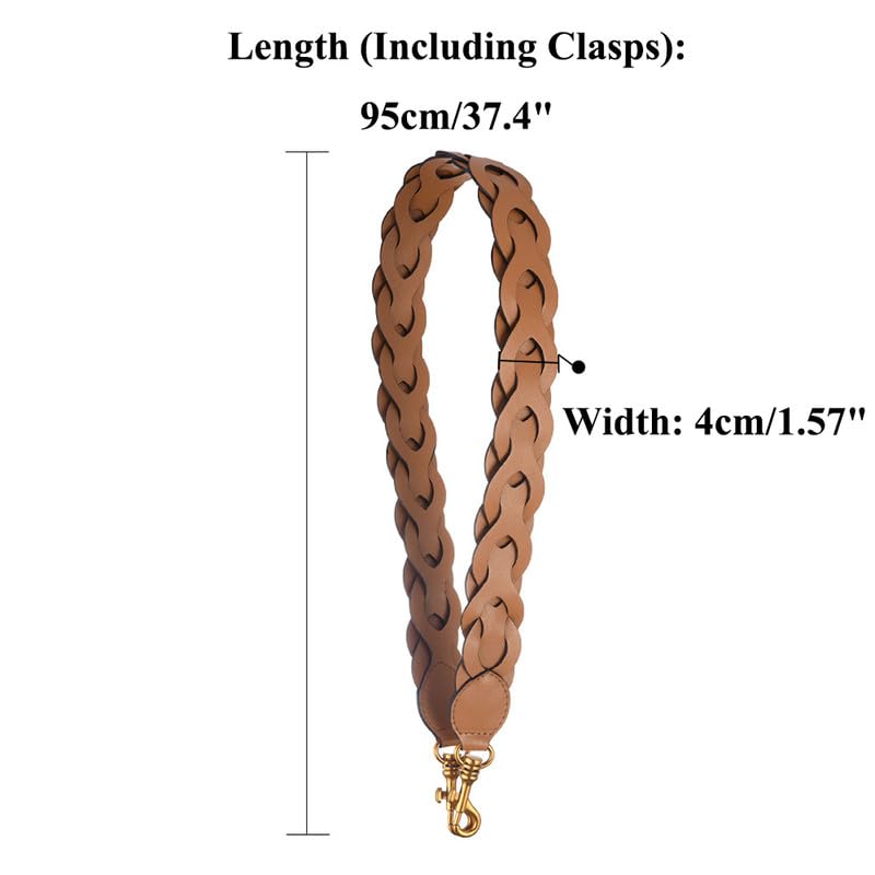 Sangle de sac Weaving Waves en cuir de qualité supérieure et boucles noires