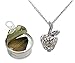 Teachers Gift Apple Necklace Locket Pendant Freshwater Cultured Pearl in Oyster Kit Gift Set 18" Chain