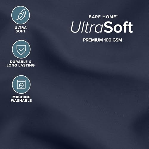 Image of Bare Home Comforter Set - Oversized Queen Size - Ultra-Soft - Goose Down Alternative - Premium 1800 Series - All Season Warmth (Oversized Queen, Midnight Blue)