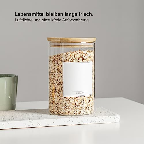 Vorratsgläser Greeano mit Deckel im 3er Set, 1000 ml