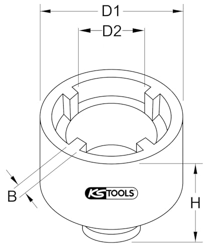 Vasos para tuercas ranuradas KM7 de 1/2" KS Tools 450.5027 con pivote interior para taller 5