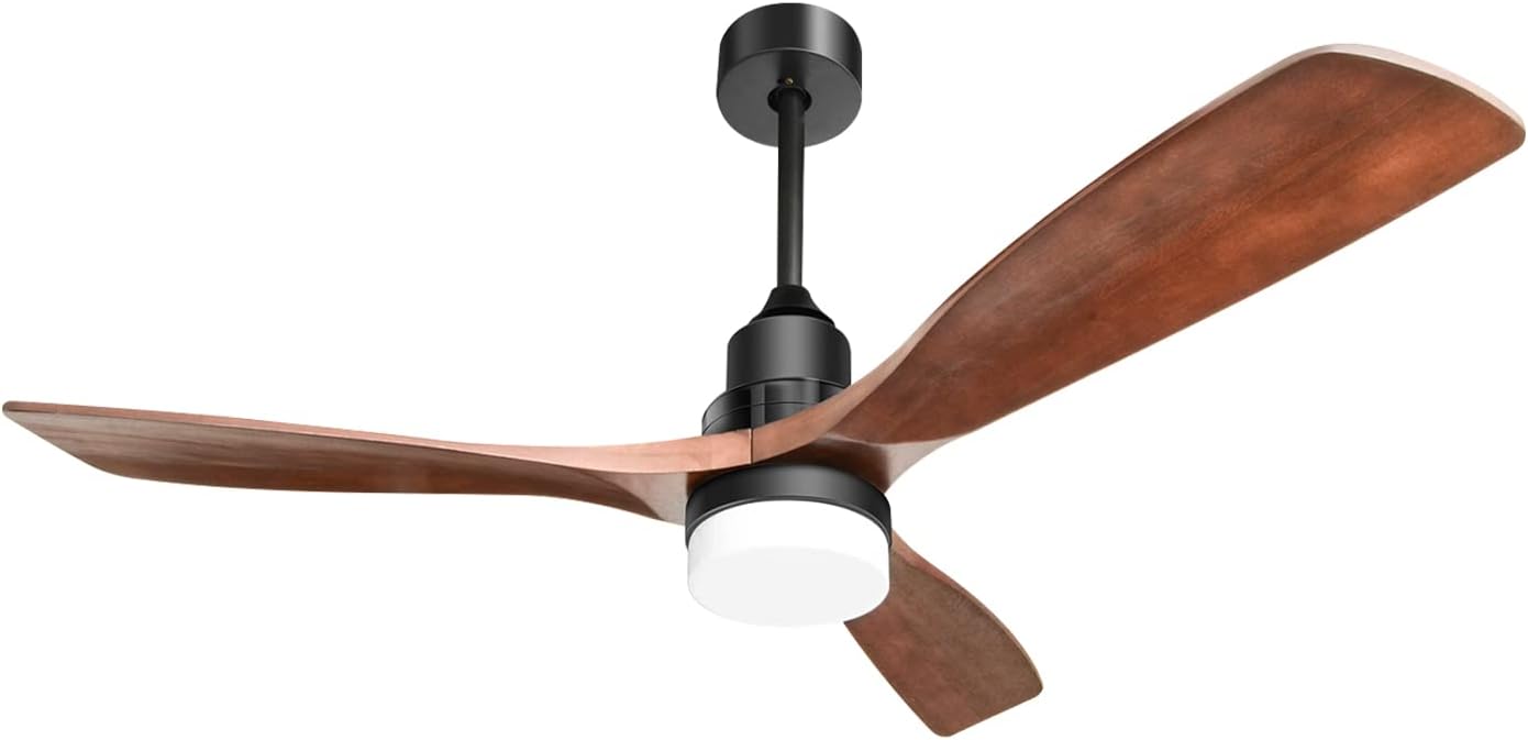 52 Inch Ceiling Fan Light with 6 Speed Remote Reversible Energy-Saving DC Motor, Dimmable LED, 3 Modes