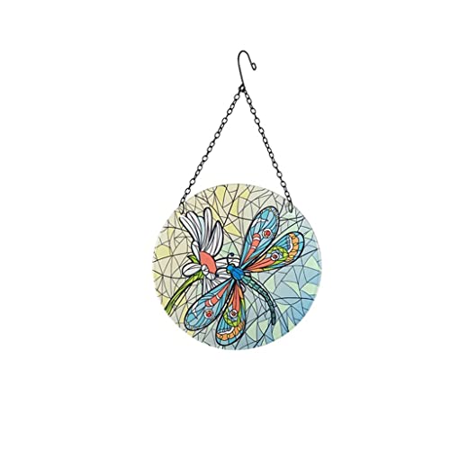 TDDGG Arte del jardín Decoraciones Colgantes de Vidrio orgánico Libélula de libélula Ornamento de Vidrio for el hogar Jardín Viento Chimes de Viento Hermosa decoración de la Pared Cover