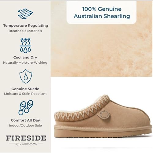 Fireside by Dearfoams Women's Greta Shearling Indoor/Outdoor Clog Slipper2