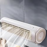 Portable Air Conditioner Fan for Bedroom, 2-in-1 Bladeless Air Cooler and Heater, Rechargeable, Quiet, Wall-Mountable AC Fan for Small Rooms, Office, Dorm Use (White)