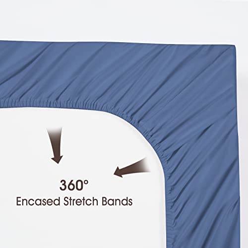 Phf Soft Bassinet Sheets, 2 Pack Silky Comfy Breathable Cradle Sheets For Baby Boys Girls, Univeral Fit For Most Cradle And Bassinet Mattress, Light Grey & Navy #TOP4