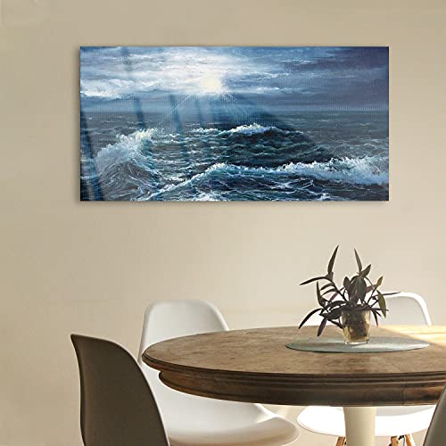 Tableau acrylique océan 100x50cm pour habiller un grand mur - 3