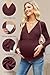 OUGES Womens Maternity Shirts Blouse Nursing Tops Long Bell Sleeve Wrap V Neck Soft Textured Red Fall Fashion 2025(Wine Red,M)