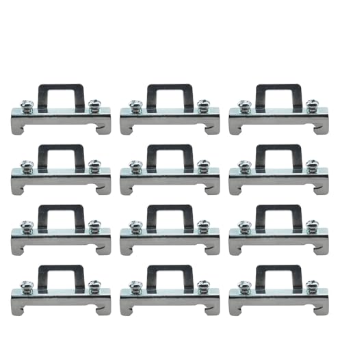JCBIZ 12pcs Single Fixed Open Rail Terminal Railroader Retainer Sheet Silver Galvanized Rail Mount Terminal Blocks End Plugs Screw Type Clips End Plugs Screw Type Clips