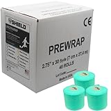 Shield Athletic Underwrap | Bulk Case of 48 Rolls of PreWrap, Hair Tie, Headband, Patellar Support, Pre-Wrap Athletic Tape, 2.75' X 30 SYards, Foam Barrier, Flexible, Breathable (Teal)