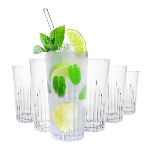 WUITOKI Bicchieri da Cocktail in plastica, 6 pz, 48cl, riutilizzabili, lavabili in lavastoviglie, infrangibili, privo di BPA
