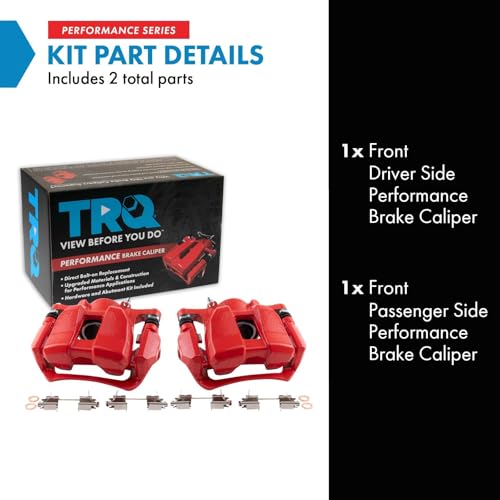 Image of TRQ Performance Front Driver and Passenger Side Brake Caliper Set Hardware Compatible with 2013-22 Honda Accord 2016-22 Honda HR-V