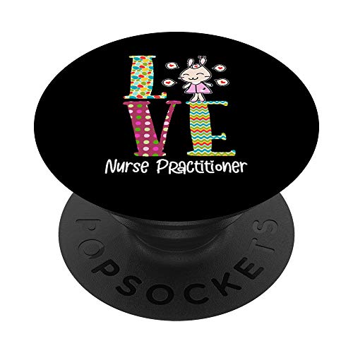 Love Nurse Practitioner - Cute Bunny Stethoscope Easter Egg PopSockets PopGrip: Agarre intercambiable para Teléfonos y Tabletas