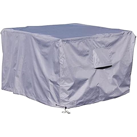 Kingsbridge Cube Garden Furniture Cover, 120cm Rattan Cube Cover Waterproof Anti UV Heavy Duty 600D Fabric Double Stitching Outdoor Garden Table Cover Breathable Rip Proof 120x120x74cm Cover